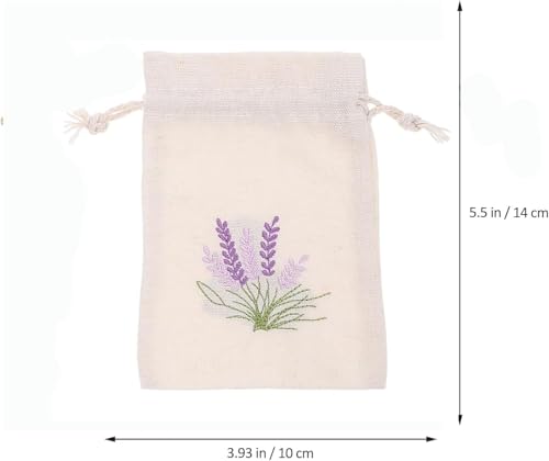 FENGCHUANG 12 Pieces Sachet Lavande Vide 14 x 10 cm Blanc et Lin Sachets de Lavande à Remplir Sachet Tissu avec Cordon pour la Lavande Les épices et Les Herbes (Blanc et Lin) – vue 2
