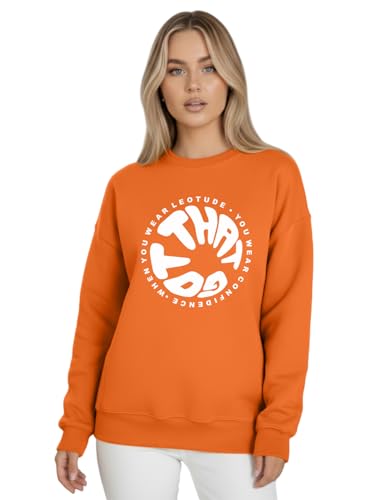 Image of LEOTUDE Women's Boyfriend Fit Loopknit Sweatshirt | Full Sleeve Drop Shoulder | Sweatshirt for Women