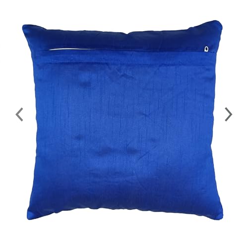 Image of Noor Silk Cushion Covers Pack of 7 | 16x16 Inches, Blue