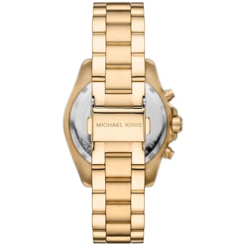 Image of Michael Kors Analog Green Dial Women Watch-MK7257I, Gold Band