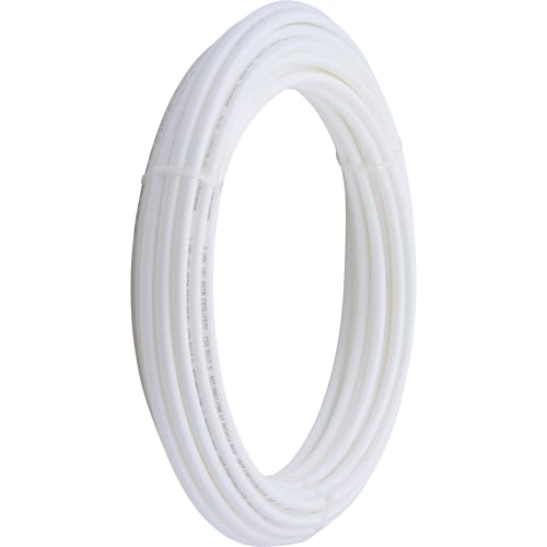 Image of SharkBite 3 /8 Inch x 100 Feet White PEX-B, PEX Pipe Flexible Water Tubing for Plumbing, U855W100