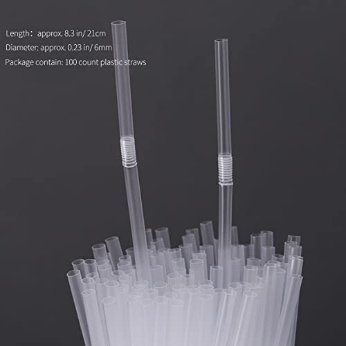 100 pitillos flexibles transparentes 21 cm miniatura 2