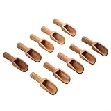 Mini cucharas de madera natural, paquete de 10 para especias, frijoles, harina de arroz, herramientas de cocina, cucharas pequeñas, mango pulido suave, agarre cómodo, 2,4 cm de ancho