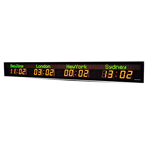 Zhong Xiao Xiao Brand Led Digital Wall Timer 2.3 Inches 4 Zone Clock,City Clock. #TOP26