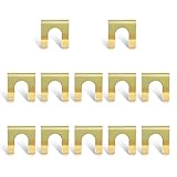 Titgoes Pack-12 Car Gear Shift Cable Handbrake Cable U-clip, 1.06' x 1.1' Metal One-piece Molded Oil Pipe Clip, Multi-purpose Replacement Non-destructive Installation Parts, for Cars (Gold)
