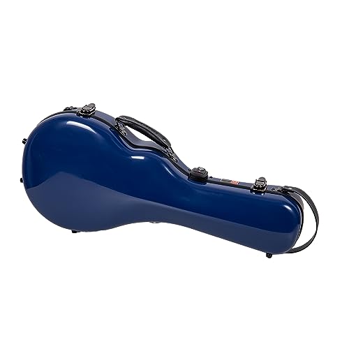 Image of Crossrock Case - Fiberglass Mandolin Case - Fits Both A & F Styles - Padded Straps, Accessory Compartment, Fixed & Removable Padding - Includes TSA Lock - Navy Blue