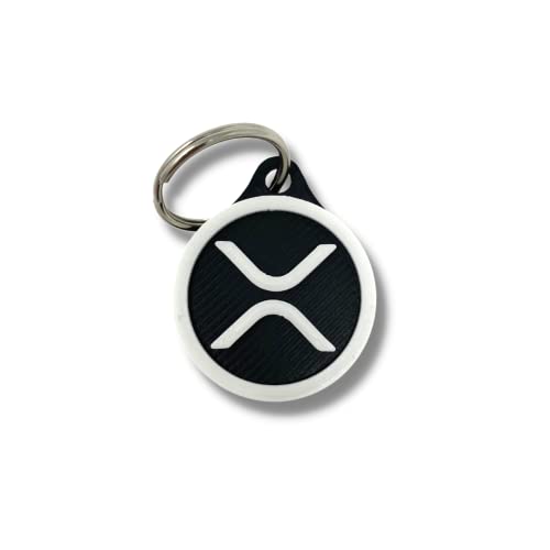 FRESHe Ripple XRP Keychain Cryptocurrency Logo - Black & White - Perfect for Cryptocurrency XRP token Fans! Made in the USA!