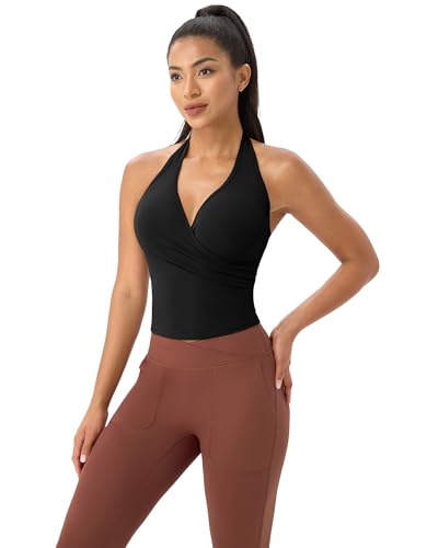 Workout Crop Tank Tops for Womens V-Neck Sleeveless Shirts Halter Longline Backless Underwear for Casual Sports Fitness Yoga2