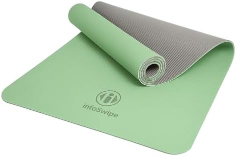 TPE Yoga Mat – Eco-Friendly, Biodegradable 6mm Thick Non-Slip Mat...