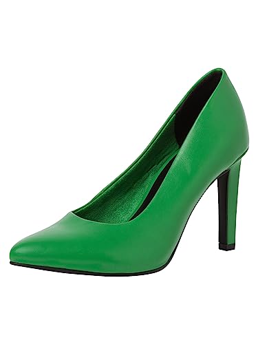 MARCO TOZZI Damen Pumps Spitz Vegan, Metallisch (Grün), 38 EU