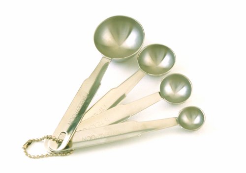 Crestware Heavy Duty Stainless Steel Measuring Spoon Set 1/4 Teaspoon, 1/2 Teaspoon, 1 Teaspoon, 1 Tablespoon