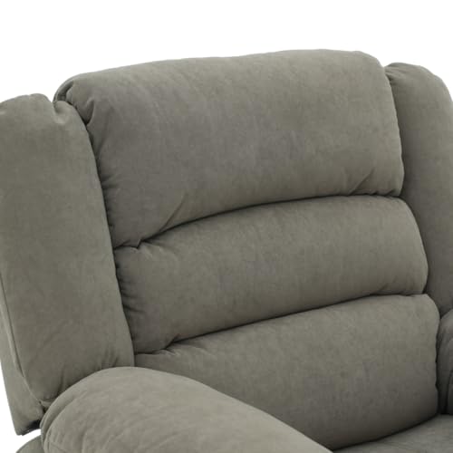 Image of Royaloak Muar Malaysian Fabric Recliner Single Seater - Grey | Premium Single Seater Recliner with High Backrest, Plush Armrest & Sturdy Metal Support | Comfortable Designer Seat for Living Room