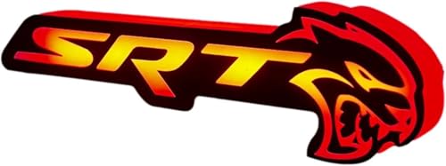 S.R.T Hellcat Light Up Front Grille Badge LED V2.0 RGBW Bluetooth Controlled Front Grille Compatible with Charger, Challenger, 300, Durango