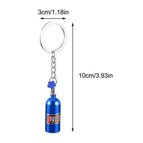 BESPORTBLE 2 Pcs Azul Mini Garrafa de Óxido Nitroso Chaveiro Modelos de Peças Automotivas Modelo de