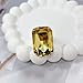 Sparkling Large Rectangle Rhinestone Open Statement Ring for Women Exaggerated Big Geometric Crystal Stone Thick Chunky Finger Adjustable Band Rings Wedding Brides Prom Party Cocktail Fashion Jewelry (Yellow)