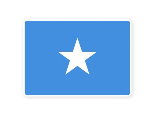 Sticker drapeau SOMALIE somalien 10cm(S) - 28cm(XL) autocollant bord blanc (taille S : 10cm x 7cm)