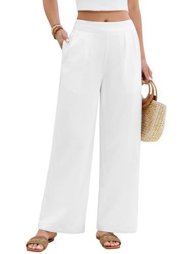 PASUDA Pantaloni Donna Estivi Cotone Pantaloni Larghi Leggeri Pantalone Elastico