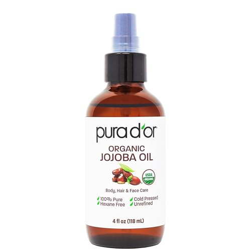 PURA D'OR 4 Oz Organic Jojoba Oil - USDA Certified - 100% Pure & ...