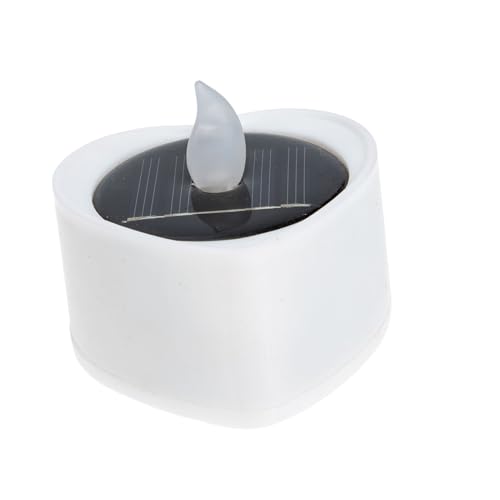 FUTUREORYY Lámpara Solar con Vela sin para Jardín Exterior Luz Decorativa Automática con Diseño Forma de Corazón para Patio y