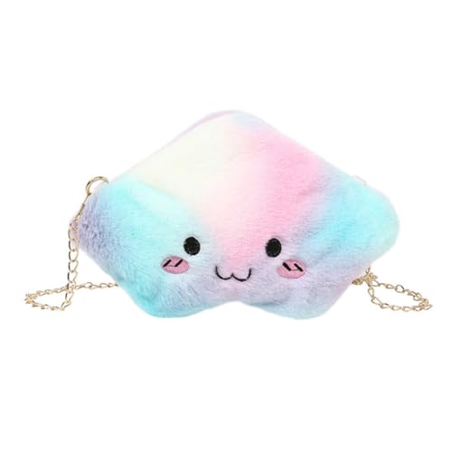 KOMBIUDA Bolso Bandolera de Felpa Gran Capacidad, Diseño Adorable en Forma de Nube, Adecuado para Fiestas y Guardar Pequeños Objetos