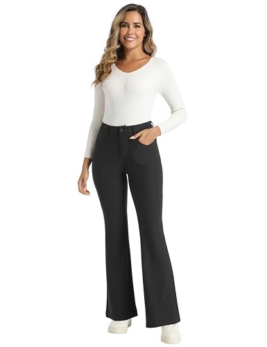 Foucome Women's Bootcut Dress Pants Business Casual Flare Work Pants Stretchy Office Slacks with Pockets4