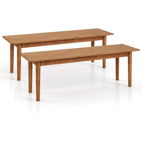 COSTWAY 140cm Solid Wood Dining Bench Cover
