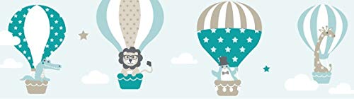 lovely label Bordüre selbstklebend HEISSLUFTBALLON MINT TAUPE -...