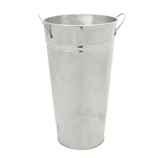 Tall Silver Metal Galvanised Florist Vase x 38cm