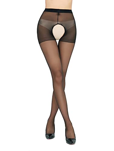 PERAMBRY Sexy Pantyhose for Women Thigh High Silky Stockings Sheer Hollow Out Tights | 12 Denier3