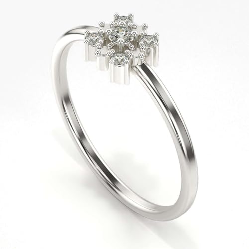 Image of Sterling Silver & Certified Lab Grown Diamond 0.09cts | Ring For Women /Girls | Stylish & Elegant | VGR0398