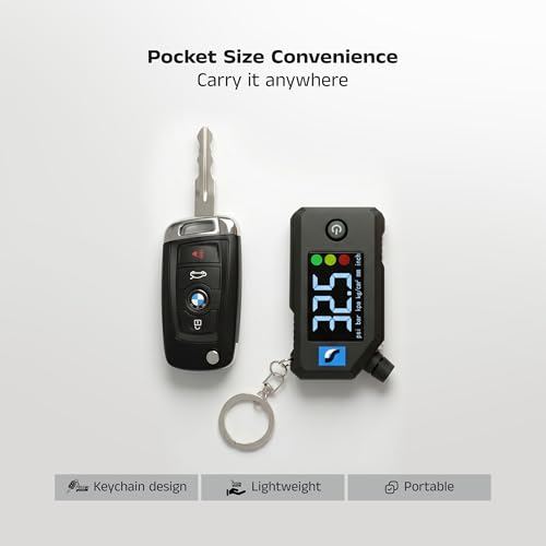 Image of Orca 2-in-1 Digital Tire Pressure Gauge 0-150 PSI with Tread Depth Gauge & LED Light, 0.1 PSI Accuracy, LCD Display Multi-Unit (PSI /BAR /KPA /Kg /cm), Keychain Tyre Pressure Checker for Car, Bike, SUV