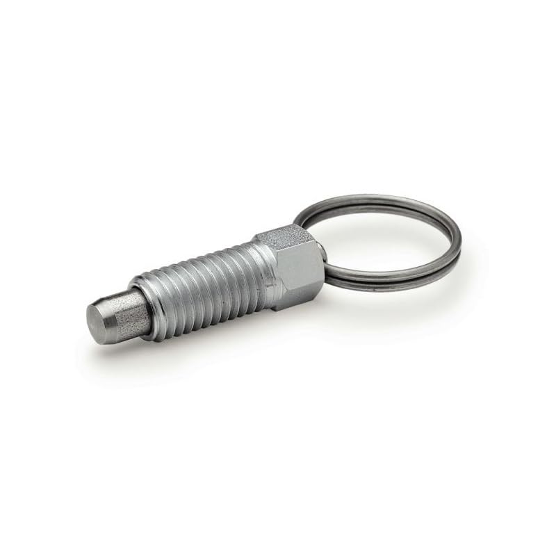 Generic Stainless Steel M8*1.25*5 Non Locking Type Retractable Pull Spring Plunger with Lift Ring Indexing Plunger Pins - (Diameter: M8)