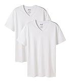 CYZ Mens 2-PK Cotton Stretch V-Neck Slim Fit T-Shirt-White-L