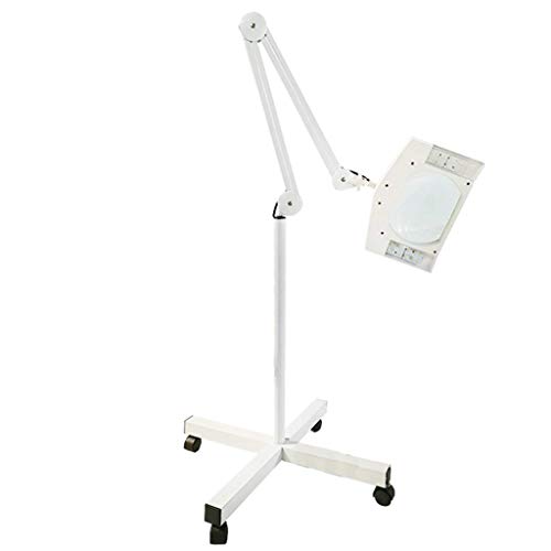 lupa vidrio lupa de pie cuadrado con ruedas luz fría LED lámpara de belleza vertical lámpara de tatuaje soldadura espejo ampliado de observación al aire libre oficina lectura electrónica principal