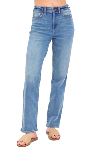 Judy Blue Women's High Rise 90's Relaxed Straight Jeans (US, Numeric, 9, Regular, Regular, MD)2
