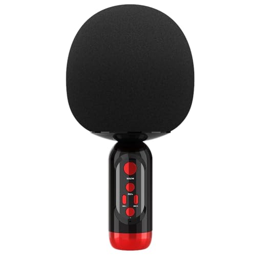 Xbsduih Microfono Wireless Karaoke Artifact Casa Karaoke Famiglia Ktv TV Canto Microfono Portatile per Bambini Nero Resistente Facile da Usare