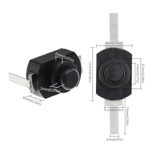 Miniinterruptor 12x8mm con autobloqueo de alta precision para linternas electricas 10 uds 6