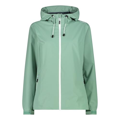 CMP - Giacca da pioggia antistrappo da donna con cappuccio fisso, Jade, 46