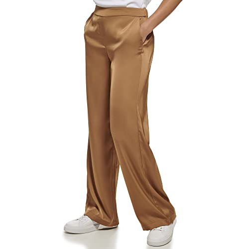 Calvin Klein Women's Wide Leg Satin Flowy Pant3