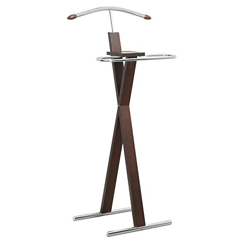Monarch Chrome Metal Bedroom Valet, Cappuccino
