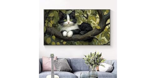 Broderie diamant complète chat mignon 70x140cm contre l'anxiété - 3