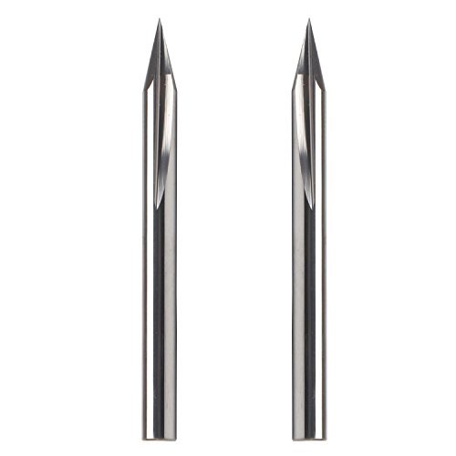 Metal Engraving Bit, EnPoint 20 Degree Engraving Bit 1/8” 3.17mm Shank 0.5mm Tip 38mm Total Length 2 Flutes Tough Tip Cone Carbide V Bit Marking Conical V-Bit for Aluminum MDF Wood Brass