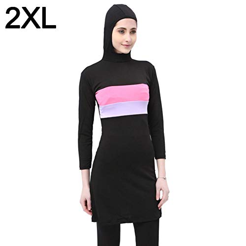 fllyingu Traje de baño musulmán de una Pieza Traje de baño Conservador Traje de baño Burkini Mujer de Hijab Traje de baño islámico
