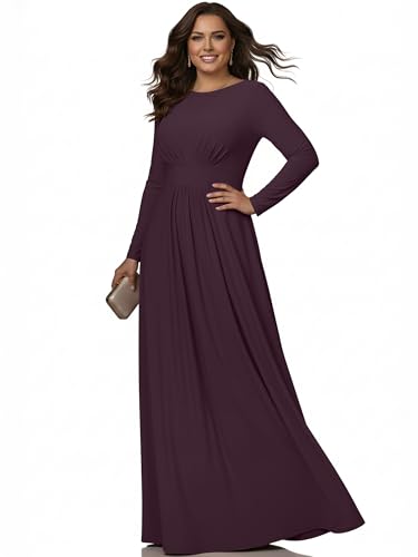 Image of KOH KOH Womens Long Sleeve Flowy Modest Elegant Evening Maxi Dress Gown