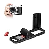 JJC 金属 L型ハンドグリップ 富士フィルム Fujifilm X-E5 XE5 適用 電池交換が便利 底の1/4"-20ネジ穴 & アルカタイプ スピーカー穴付き 1枚SDカード収納可能 1個レリーズシャッターボタン付属 ブラック