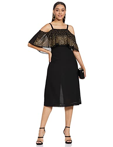 Image of RIVER Women's Polyester RS2NJDR306A Midi Special Occasion Dress