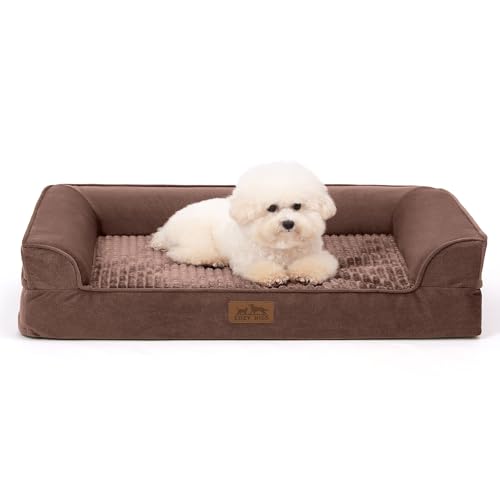 COZY KISS Orthopädisches Hundebett, 19cm Dicke Hundesofa für Mittelgroße Hunde, Abnehmbar und Waschbar Hundecouch, rutschfeste Unterseite, Wasserdichtes Innenfutter