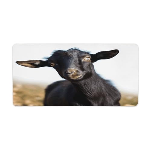 Cute Black Goat Mouse Pad grande antideslizante