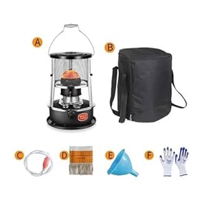 Kachelverwarmer, universele handige olie-paraffineverwarmers for buiten, roestvrijstalen niet-elektrische noodverwarmers for binnen en buiten (Color : Schwarz)