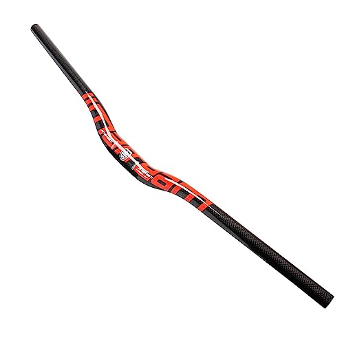 Guidon de VTT en fibre de carbone rouge 740 mm cintre relevé